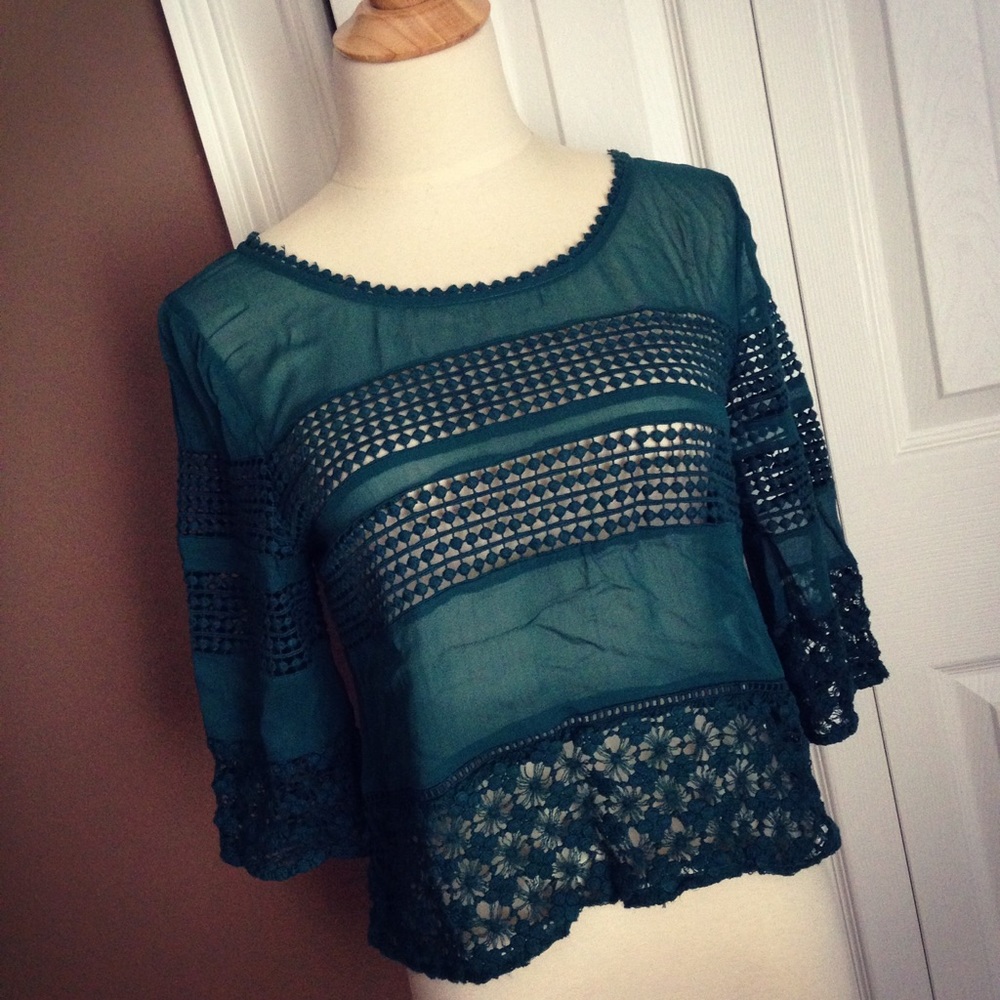 Tularosa Green Cropped Top M